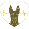 Heart Doberman – Gold & Heartbeat