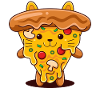 Pizza Cat Kawaii Illustration