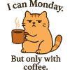 Monday cat with coffee