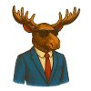 Moose in a suit