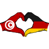 Tunisie Allemagne Drapeau Mains Coeur