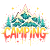 Retro Mountain Camping Lettering