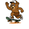 Ours patineur avec message