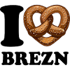 J’aime les bretzels - Coeur - Bretzel