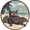 Relaxed bat on the beach
