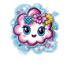 Cheerful cloud with flowers