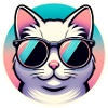 Cat with sunglasses in pastel
