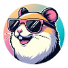 Hamster with sunglasses in pastel
