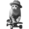 Skateboarder Hipster Cat
