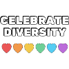 Celebrate Diversity Rainbow Hearts
