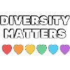 Diversity Matters Rainbow Hearts