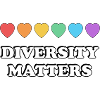 Diversity Matters Rainbow Hearts