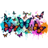 schmetterling,bunt,blumen,graffiti