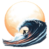 Surfer au soleil