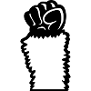 Llama Fist Stretching Up Hairy Monkey Rebellion Hand