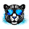 panther with sunglasses ,illustration,panther,leo