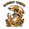 Sunny Vibes Beach Raccoon