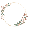 Delicate flower frame in pink and green