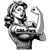 Sterk kvinne GRL PWR Rockabilly Biceps Arm Gave