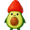 Lustiger Avocado Erdbeeren Hut Fruchtig Spaß