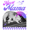 Sleeping cat with flower wreath