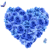Cœur floral bleu