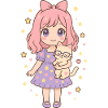 Petite fille avec chat par Helfspawn