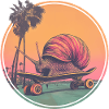 Cool skateboard snail – design rétro réfrigéré