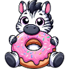 Süßes Zebra Donut Dessert Nascherei Lecker