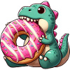 Dessert mignon T-Rex dinosaure beignet