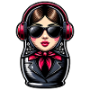 Matryoshka with headphones