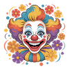 Happy Clown with Flowers