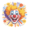 Clown joyeux avec des fleurs