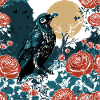 Raven over the moon