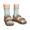 Dad rocks socks in sandals
