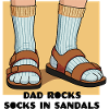 Dad rocks socks in sandals