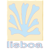 Lisboa Palmenblatt Blau Retro