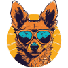 Dog with sunglasses