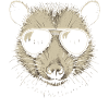 Cooles Opossum mit Pilotenbrille