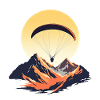 Paragliding sunset