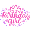 Birthday Girlie with Crown Heart Confetti