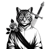 Die Samurai-Katze, die Bushido-Katze