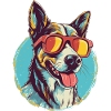Cool dog with sunglasses
