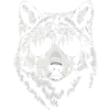 Wolf Illustration Sonnenbrille Coole Tierkunst
