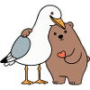 North Sea Seagull Brown Bear Friendship Love Lean