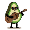 Funny Avocado Guitar Design