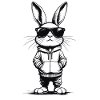 Cool bunny with sunglasses