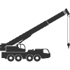 De mobiele vorm van het kraanpictogramsymbool Mobiel heffen