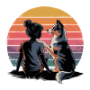 Friendship: Girl & Loyal Dog