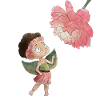 Magical fairy with peony